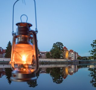 Soutok Vltavy a Malše při vyhlídkové plavbě