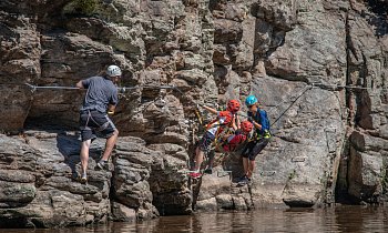 Safe climbing on the Ferrata Hluboka