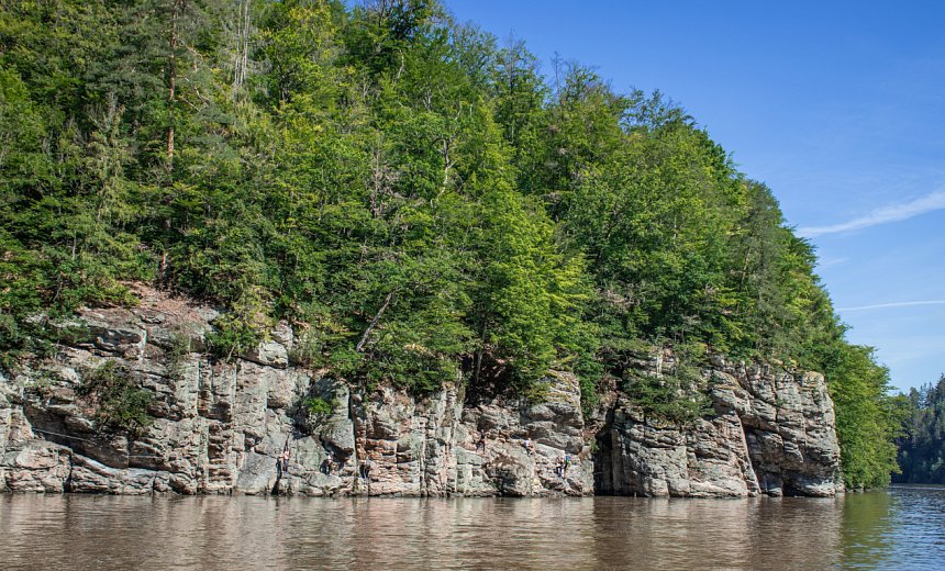 Safe climbing on the Ferrata Hluboka