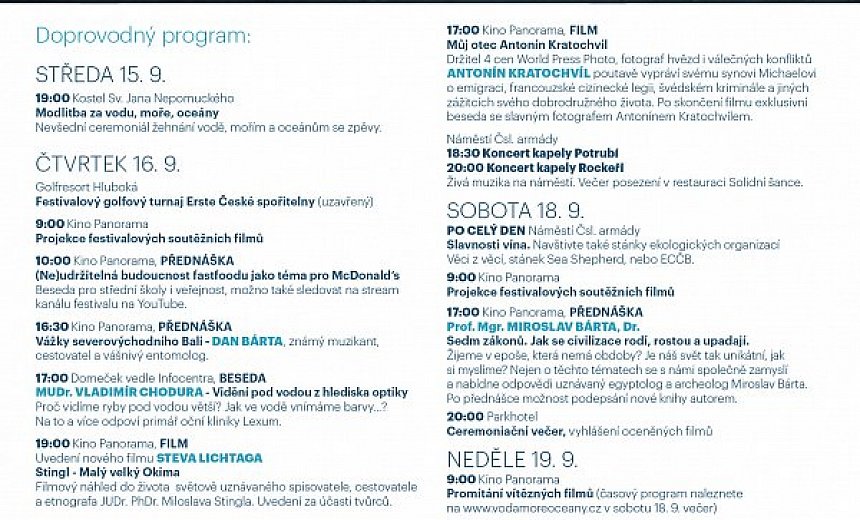 MEZINÁRODNÍ FILMOVÝ FESTIVAL VODA, MOŘE, OCEÁNY